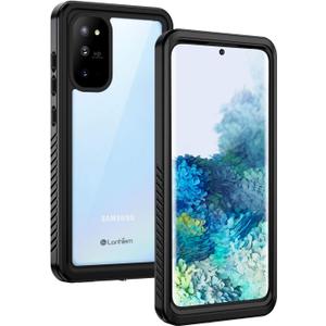 Lanhiem for Samsung Galaxy S20 Case (Not for Plus or Ultra), IP68 Waterproof Dustproof Case with Built-in Screen Protector, Heavy Duty Full Body Protective Cover for Galaxy S20 5G, Black/Clear