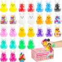 28Packs Easter Bunny Stress Balls,Easter Basket Stuffers,Easter Squishy Squeeze Balls Bulk Fidget Toys for Adults,Stress Relief Balls,Easter Gifts Party Favors (Colorful-Bunny)