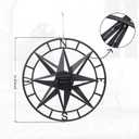 MUMTOP Metal Compass Wall Decor, 22 Inch Nautical Wall Sculpture with Solar Lights, Hanging Art for Farmhouse Indoor or Outdoor Sign