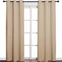 NICETOWN Thermal Insulated Eyelet Top Room Darkening Panels/Curtains/Drapes for Bedroom (2 Panels, W42 x L84 inches, Biscotti Beige)