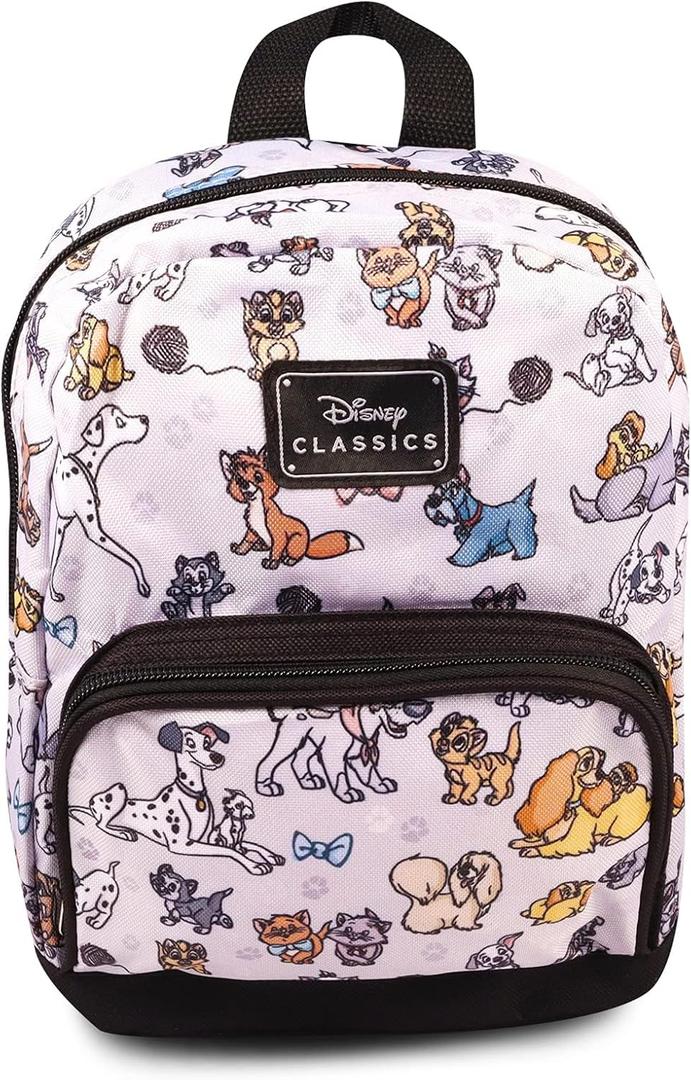 Fast Forward New York Disney Cats and Dogs Mini Backpack for Women -- Canvas Purse Shoulder Bag Adults, Teens