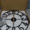 LEIKE Large Wall Clock, 18.5" Silent Non-Ticking, Battery Operated, Oversized, Decorative Retro Black Metal Clock for Living Room,Farmhouse, Dinner Room,Indoor, Outdoor(47cm, Black Arabic Number), 19 Inch