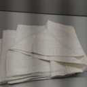 LAMIT Cream Linen Curtains 40 Inch for Small Window, Light Filtering Neutral Semi Sheer Window Boho Curtains Back Tab and Rod Pocket Panels for Kitchen/Living Room, 2 Panels, 34 x 40 Inch