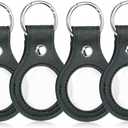 CHURYUML 4Pcs PU Leather Coin Holder Keychain for AA Medallions Recovery Chip with Double Sides Display Fits Sobriety Affirmation Token Coin and Airtag