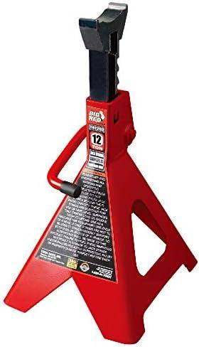 BIG RED T46002A Torin Steel Jack Stands: Double Locking, 6 Ton (12,000 lb) Capacity, Red, 1 Pair
