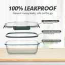 VERONES 12 Packs Glass Food Storage Containers Set, Airtight Glass Lunch Containers, Glass Meal Prep Containers with Lids,Exclusive of BPA, for Microwave, Oven, Freezer & Dishwasher Friendly,Grey