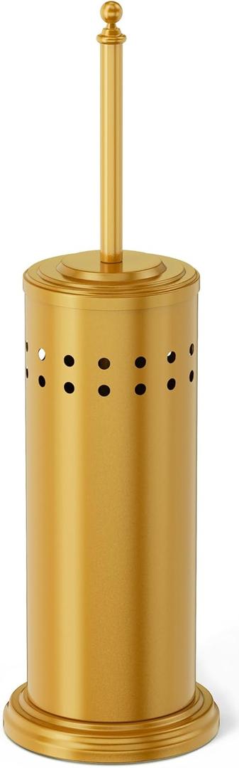 DOWRY Anti-Hand Off Toilet Plunger with Holder for Bathroom,Powerful Efficient Force Suction Cup,Heavy Duty, Deep Cleaning, Gold