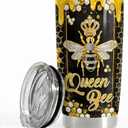 SANDJEST Bee Gifts for Women Girls Bee Tumbler 20oz Jewelry Drawings Stainless Steel Insulated Tumblers Coffee Travel Mug Cup Gift for Birthday Christmas