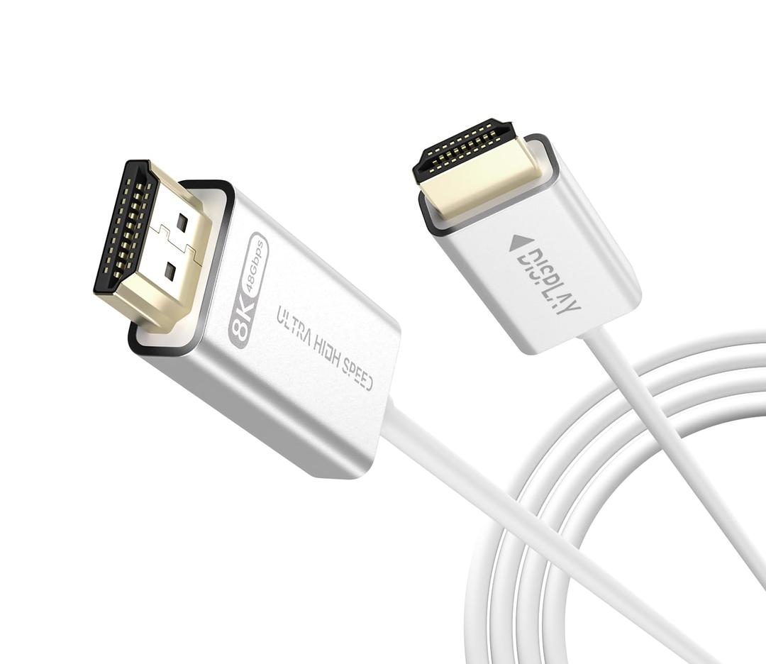 Fiber Optic HDMI 2.1 Cable 16.5ft-48Gbps Ultra High Speed HDMI Cable,8K@60Hz 4K@120Hz,HDCP 2.3,Dynamic HDR-Compatible with RTX 4090,PS5, Box,Samsung TV,Projectors (White)