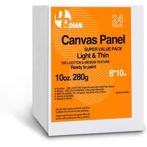 Canvas Boards for Painting 8x10 Inch, 24-Pack Bulk Canvas Value Pack - Art Supplies Blank Paint Canvas Panels for Kids, Adults, Acrylic, Oil, Watercolor, Tempera, Gouache Canvas Boards for Painting 8x10 Inch, 24-Pack Bulk Canvas Value Pack - Art Supplies Blank Paint Canvas Panels for Kids, Adults, Acrylic, Oil, Watercolor, Tempera, Gouache