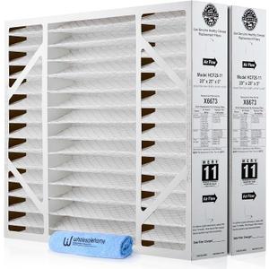Lennox X6673 20x25x5 Air Filter MERV 11 HVAC AC Furnace Filters, Lennox Healthy Climate Filter for Home with Cleaning Cloth, 2-Pack (Actual Size: 19.75 x 24.75 x 4.38 Inches)