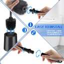 Toilet Brush and Holder 2 Pack with Long Handle - Non-Slip Grip Toilet Bowl Brush Set for Deep Cleaning Bathroom, Toilet Scrubber- Black