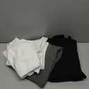 HOPLYNN 5 Pack Womens Long Sleeve Thermal Shirts Crew Neck Double Sided Fleece Lined Baselayer Tops for Cold Weather (Medium, 2 Black 2 White 1 Heather Grey)