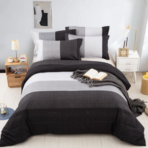 WONGS BEDDING Stripe Comforter
 90x85 inch