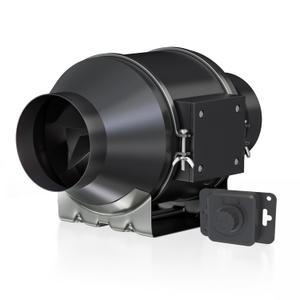 Toolazy Quiet 4" Inline Duct Fan 214 CFM Ventilation Exhaust Fan EC Motor and External 0-100% Variable Speed Controller for Heating Cooling Booster, Grow Tents, Hydroponics Toolazy Quiet 4" Inline Duct Fan 214 CFM Ventilation Exhaust Fan EC Motor and External 0-100% Variable Speed Controller for Heating Cooling Booster, Grow Tents, Hydroponics