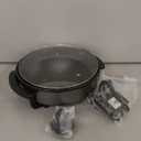 OVENTE 12 Inch Electric Skillet and Frying Pan with Nonstick Coating, 1400W Power, Adjustable Temperature Control, Tempered Glass Lid with Vent and Cool Touch Handles, Black SK11112B