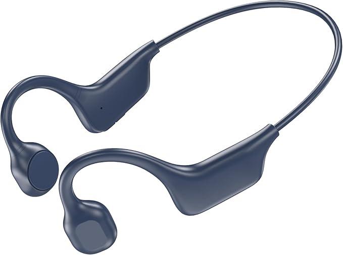 KualaLup Bone Conduction Headphones, Open Ear Headphones Wireless Bluetooth 5.4 with Mic, 610H Long Life Waterproof Sport Headset(Blue,2026 NEW)
