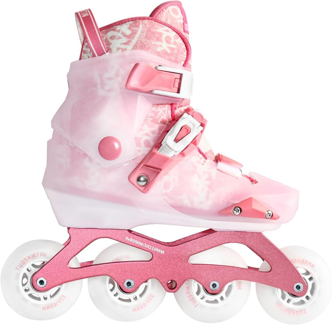Inline Skates for Women Adult and Girls, Outdoor Indoor Roller Skates with Adjustable Sizing, XL (8-12 US)