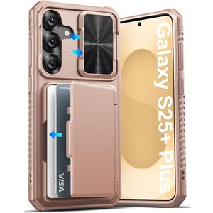 ATATOO for Samsung Galaxy S25+ Plus Case Wallet, Built-in Card Holder (3-5 Cards) [RFID Blocking] & Slide Camera Cover, Military Grade Protection, Hard Rugged Phone Case for S25 Plus 6.7" 2025