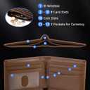 HiWe Anti-Lost Bifold Men Wallet with Find My, Genuine Leather, RFID, Original Design, Brown