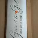 Give It To God And Go To Sleep Sign Wall Decor 40x15 Inch Large Farmhouse Master Bedroom Above Bed Hanging Wall Art Rustic Guest Room Wood Framed Over Bed Wall Decoration (White)