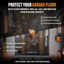 8'6" x 20' Garage Floor Mat, Non-Slip Containment Mat | 610GSM PVC Material, 65 Gal Capacity, Easy Maintenance, 1.2" Raised Edges, Protect the Floor