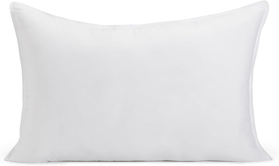 Amazon Basics Down Alternative Bed Pillow, Medium Density for Back and Side Sleepers, Queen - Pack of 2, White, 30 in L x 20 in W