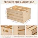 10 Pcs Large Pine Wooden Crates for Storage Unassembled 16.5 x 12.6 x 9.5'' Natural Wood Decorative Boxes Containers with Handle for Display Rustic Decor DIY Office Home Retail Art Craft