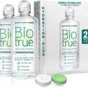 Biotrue Hydration Plus Contact Lens Solution with Lens Case, Multi-Purpose Solution for Soft Lenses, Hydrates with Hyaluronan, Cleans, Clears, and Disinfects for All-Day Comfort, 10 Fl Oz (Pack of 2)
