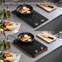 2 Burner Electric Cooktop 110v, Plug in Stove Top Burner, Countertop & Built-in Electric Burner with Knob Control, Wooden Frame, 9 Power Levels, 1800W