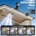 Hon&Guan Solar Attic Fan with Thermostat, 40 Watt Solar Roof Vent Fan, 12", 2000 CFM, Cools up to 2500 Sq.Ft, 2 Modes