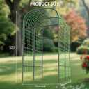 GarveeLife Metal Garden Arch Trellis 7.3 FT, Cucumber & Melon Trellis for Raised Beds, u-Shape Plant Support with Plastic Connectors for Climbing Vegetables, Grapes & Roses, Black