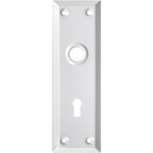 2 Pack Mortise Lock Door Plates for Interior Doors, Old Style Mortise Door Knob Backplate Replacement, White Door Escutcheon Plates