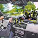Triple-Head Fan for Car, Portable Car Fans for Vehicles Cars RV Vent with 360Rotation Cigarette Lighter Plug