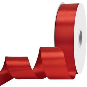 1-1/2 inch Wide 100 Yards Double Face Red Satin Ribbon Red Fabric Ribbon for Gift Wrapping Very Suitable for Weddings Decoration Bouquet Balloons Arts Craft Sewing Hair Bow Invitation