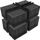 ANNKUT Bed Risers 5 Inch Heavy Duty,Oversized Couch Risers, Extra Wide Furniture Risers for Sofa Table Desk Headboard Chair Lifting,Rectangular Risering Blocks Support 11000 lbs(8 Pack Black)