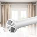 Extra Long Tension Curtain Rod No Drill by EZFurni, 82–123 Inch Heavy Duty Tension Rod with Lock-In Stability, Spring-Loaded Non-Slip Secure Hold for Shower, Window, Patio, 1.26" Diameter, White