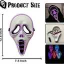 Ghost Face Mask,Halloween Screm Mask LED Scary Skull Mask Horror Full Head Masque Decorations Costume Creepy Cosplay