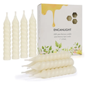 5 Inch Spirat Tapared Candles 10 Pack,0.78" Diameter Ivory Naturel Bee Candles Candlestick,7 Hours Long Lasting Smokeless and Unscented for Home Decoration