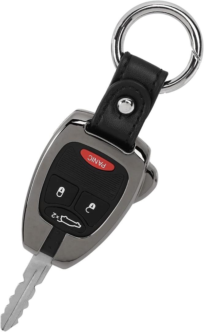 JeCar Key Fob Cover Case Aluminum Alloy Key Shell Protection Accessories Compatible with Jeep Wrangler JK JKU 2007-2018/Compass 2008-2016/Patriot 2011-2016, Gunmetal Grey