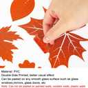 2 x Whaline 105Pcs Fall Glitter Maple Leaves Window Clings Colorful Hello Fall Window Decals Doubled-Sided Window Stickers for Autumn Thanksgiving Harvest Home School Office Party Supplies Gifts, 9 Sheets