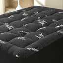 Queen Size Mattress Topper Viscose Derived from Bamboo, Soft Thick Pillow Top Mattress Pad Cover for Back Pain, Cooling Mattress Protector with 8-21 Inch Deep Pocket, Dark Grey