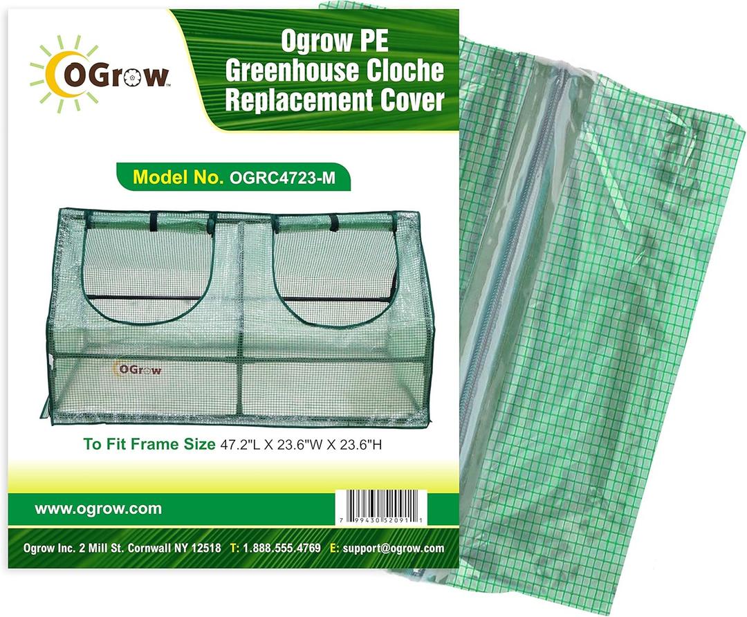 PE Greenhouse Cloche Replacement Cover (Fit for Frame Size 47.2"l X 23.6"w X 23.6"h, Clear)