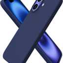 ORNARTO Compatible with iPhone 16 Case 6.1", Slim Liquid Silicone 3 Layers Full Covered Soft Gel Rubber Shockproof Phone Case, Protective Cover with Anti-Scratch Microfiber Lining-Navy Blue