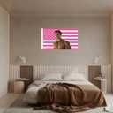 Josh American Flag Wall Tapestry, Pink Allen Wall Art Poster Fans Gift Merch, 3x5 Feet, Modern Patriotic Decor with Brass Grommets