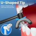 Cordless Water Flosser for Teeth, U-Shaped Flossing 360 Deep Clean, 5 Modes 7 Jet Tips for Adult & Child, Portable Rechargeable Dental Flosser Pick for Braces, Travel, 350ML Large Tank