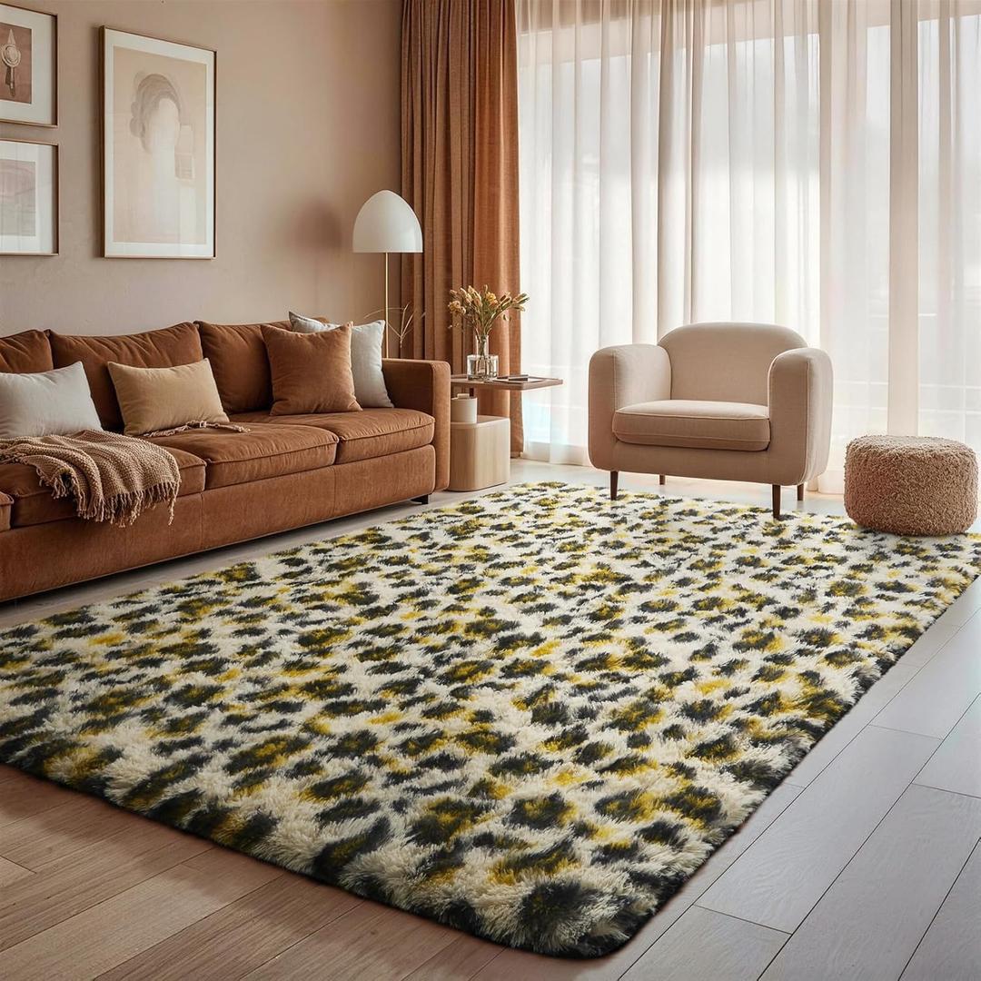 Ophanie Fluffy Area Rug, Size 98" x 58"