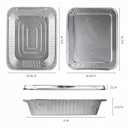 PLASTICPRO Disposable 9 x 13 Aluminum Foil Pans With Lids Half Pack of 50