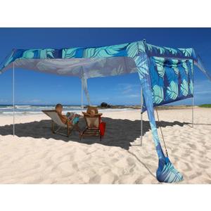 Beach Canopy Tent Shade with Sidewalls 10x10FT, 6.6FT Tall, UPF50+ Sun Shelter, Windproof & Water Resistant, Includes Guylines Sand Shovel Stability Poles, Easy Up for Beach Outdoor Camping Backyard