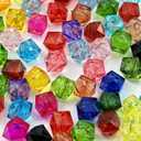 Generic 200pcs 10mm Acrylic Cube Beads Square Faceted Acrylic Beads with Hole Plastic Spacer Beads for Bracelets Necklace Earring Making Supplies(Mix Colors)